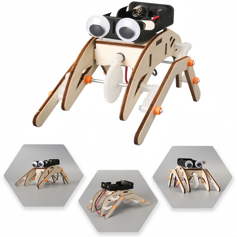 Science Project Diy - Robô Aranha Andante Feito à Mão