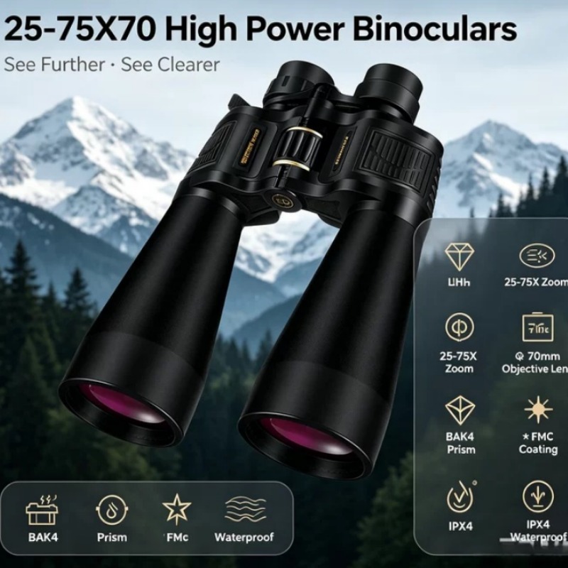 National Geographic Telescope 70Mm - Binóculos BORWOLF 25-75X70 com Lente Grande,