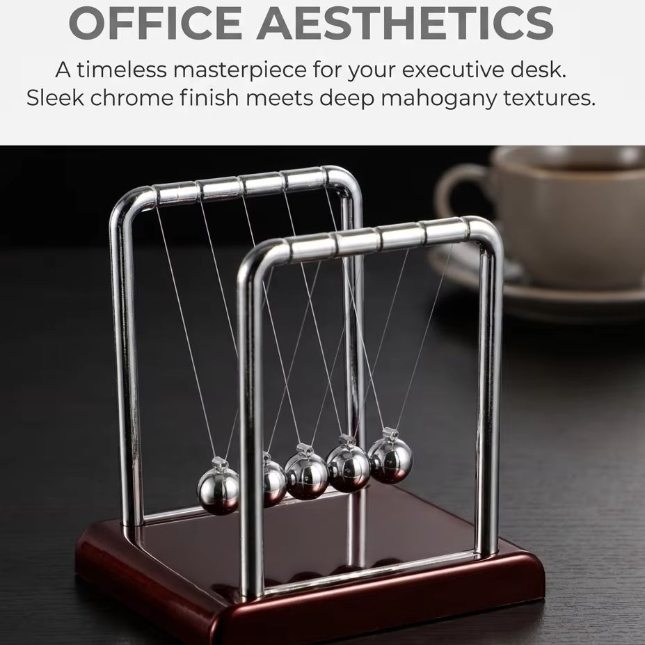 Newton Cradle Large - Pêndulo de Newton: Brinquedo Científico de